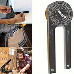Aluminum Miter Saw Protractor Angle Finder 360 Rotatable Ruler