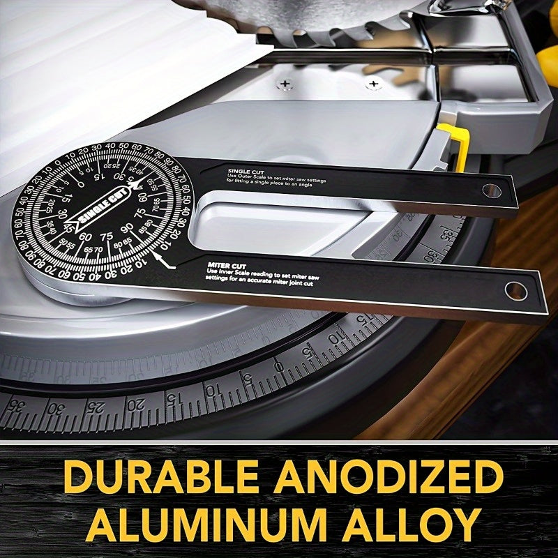 Aluminum Miter Saw Protractor Angle Finder 360 Rotatable Ruler