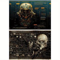 8pcs Cyberpunk Retro Journal Decoration DIY Tools Stationery Arts Crafts