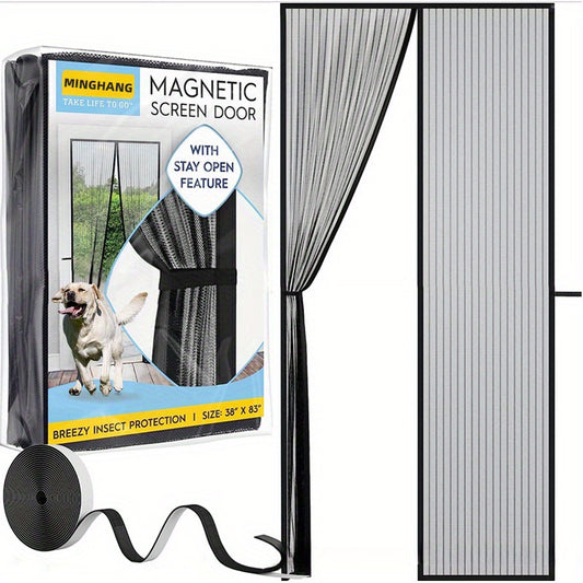 Magnetic Screen Door Heavy Duty Mesh Keeps Bugs Out