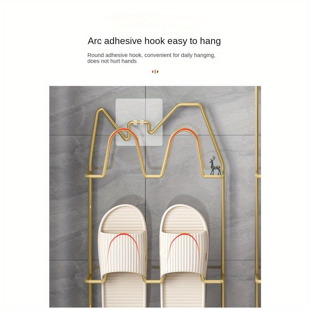 Corner Hanging Slippers Hook Rack Metal Drain Rack - Space Saving Organizer