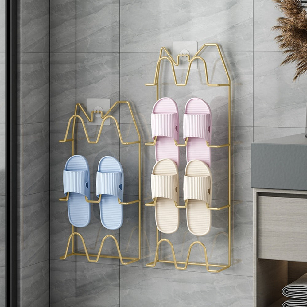 Corner Hanging Slippers Hook Rack Metal Drain Rack - Space Saving Organizer