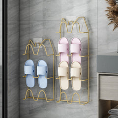 Corner Hanging Slippers Hook Rack Metal Drain Rack - Space Saving Organizer