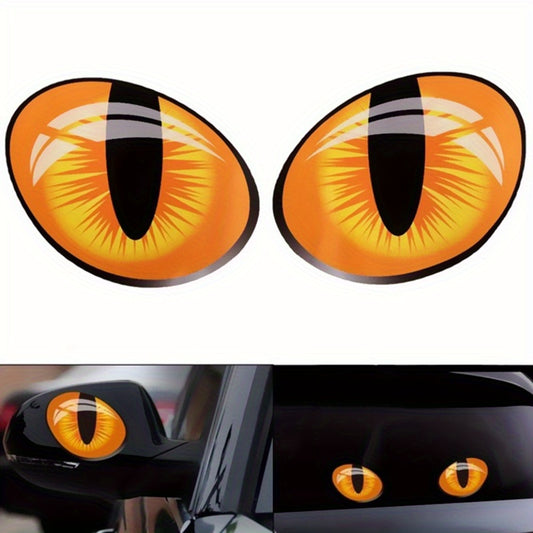 3D Stereo Reflective Cat Eye Stickers Rearview Mirror Decal Car Decoration