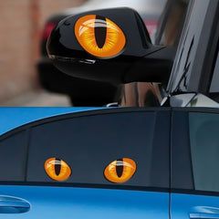 3D Stereo Reflective Cat Eye Stickers Rearview Mirror Decal Car Decoration