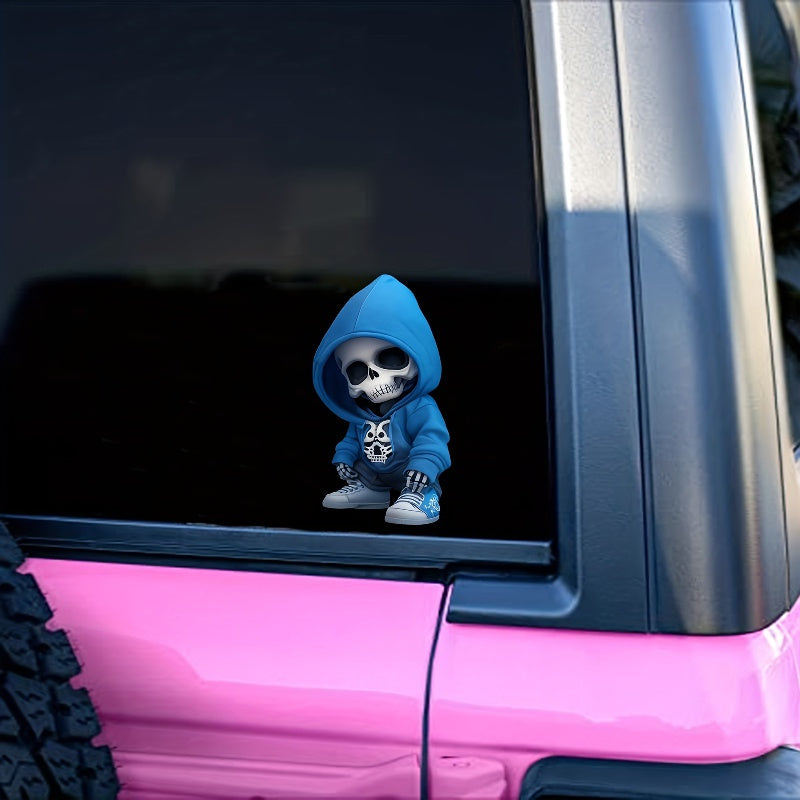 Skeleton Man Waterproof Vinyl Sticker for Vehicles & Laptops
