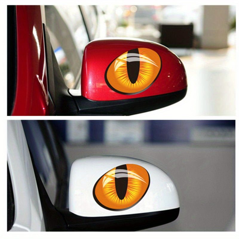 3D Stereo Reflective Cat Eye Stickers Rearview Mirror Decal Car Decoration