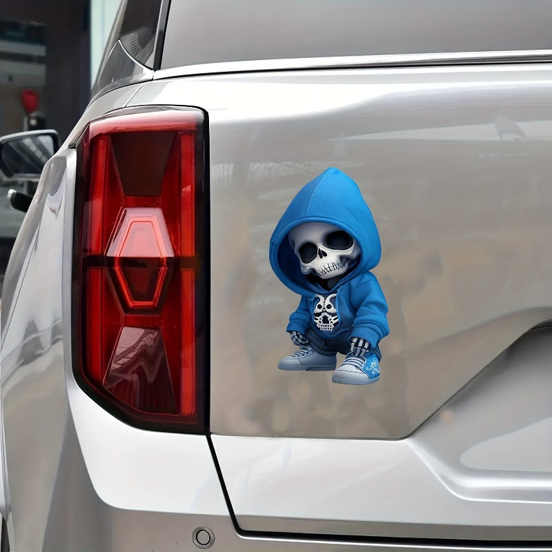 Skeleton Man Waterproof Vinyl Sticker for Vehicles & Laptops