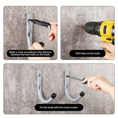 6pcs Heavy Duty Garage Tool Hook Storage Hanger Wall Mounted Steel Hanging