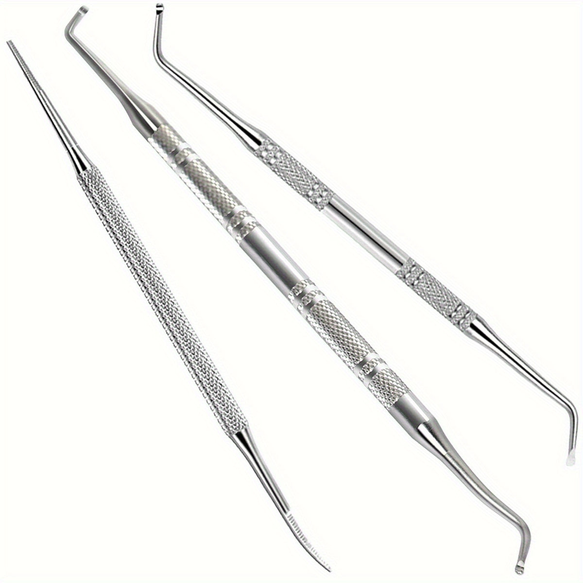 3pcs Ingrown Toenail Removal Tool and File Set Stainless Steel Pedicure Kit