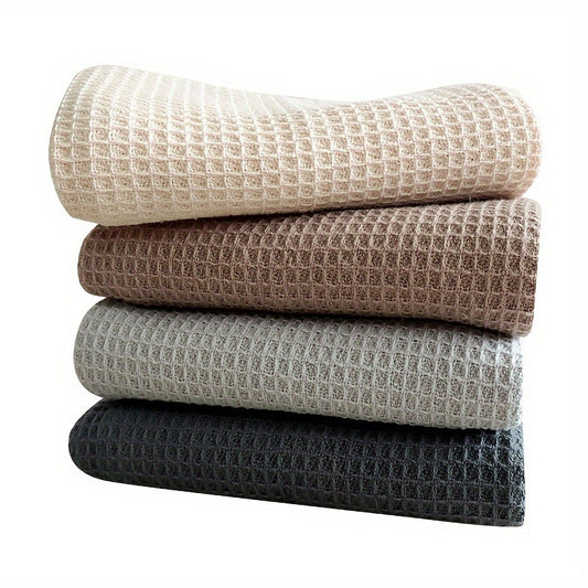2pcs Waffle Dish Washing Towels Kitchen Rags Absorbent Square Towel Mixed