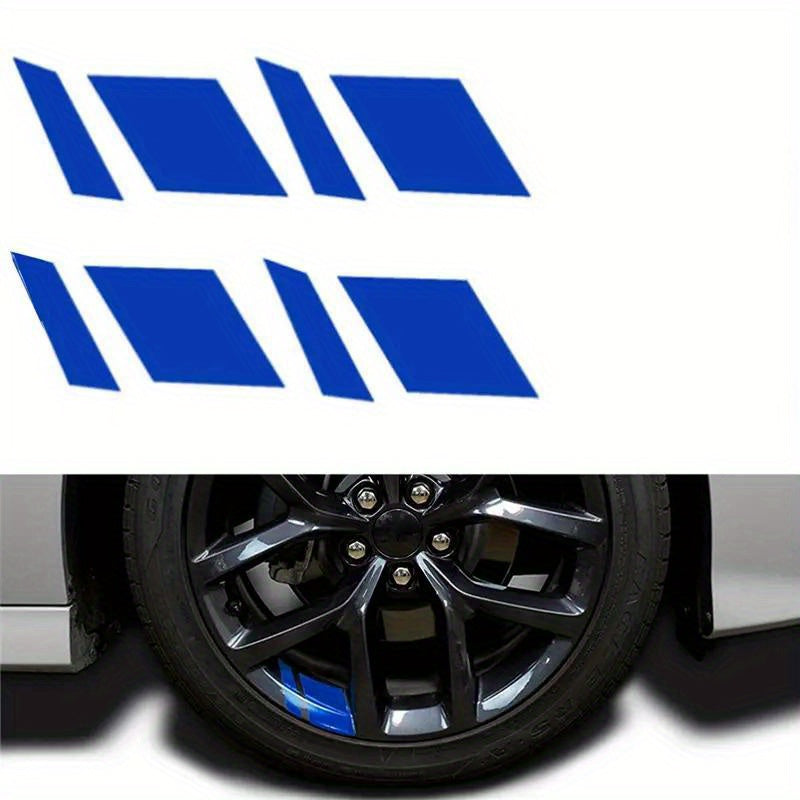 Reflective Car Wheel Rim Vinyl Stickers - Set of 4