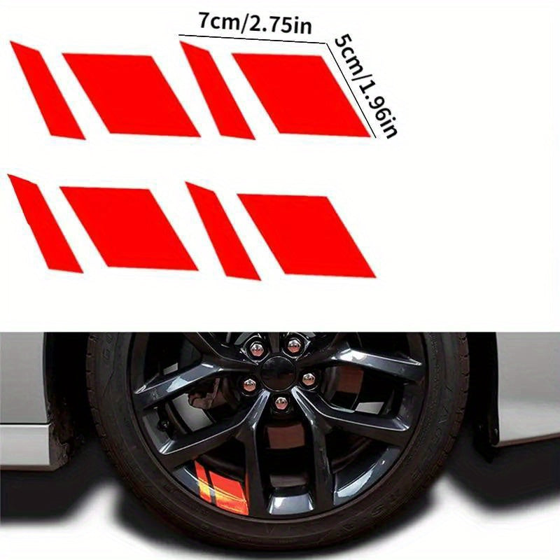 Reflective Car Wheel Rim Vinyl Stickers - Set of 4