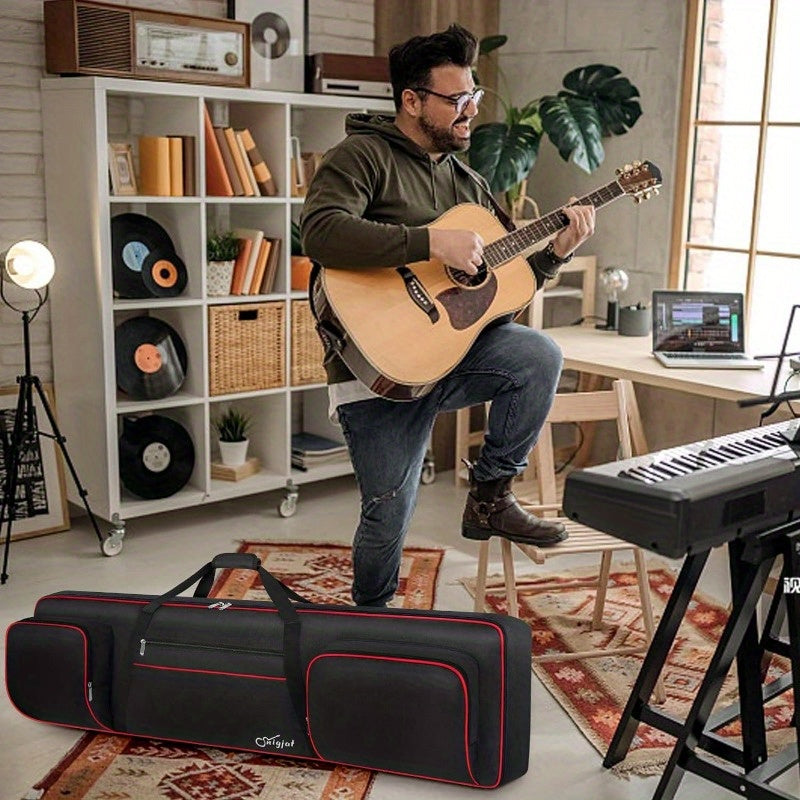 Padded Keyboard Case 61 88 Key with Shoulder Straps 3 Pockets