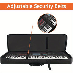 Padded Keyboard Case 61 88 Key with Shoulder Straps 3 Pockets
