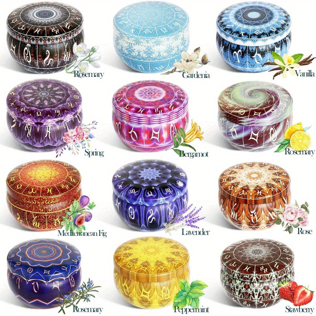 12pcs Aromatherapy Candle Gift Set Beeswax Scented Candles, Perfect Gift