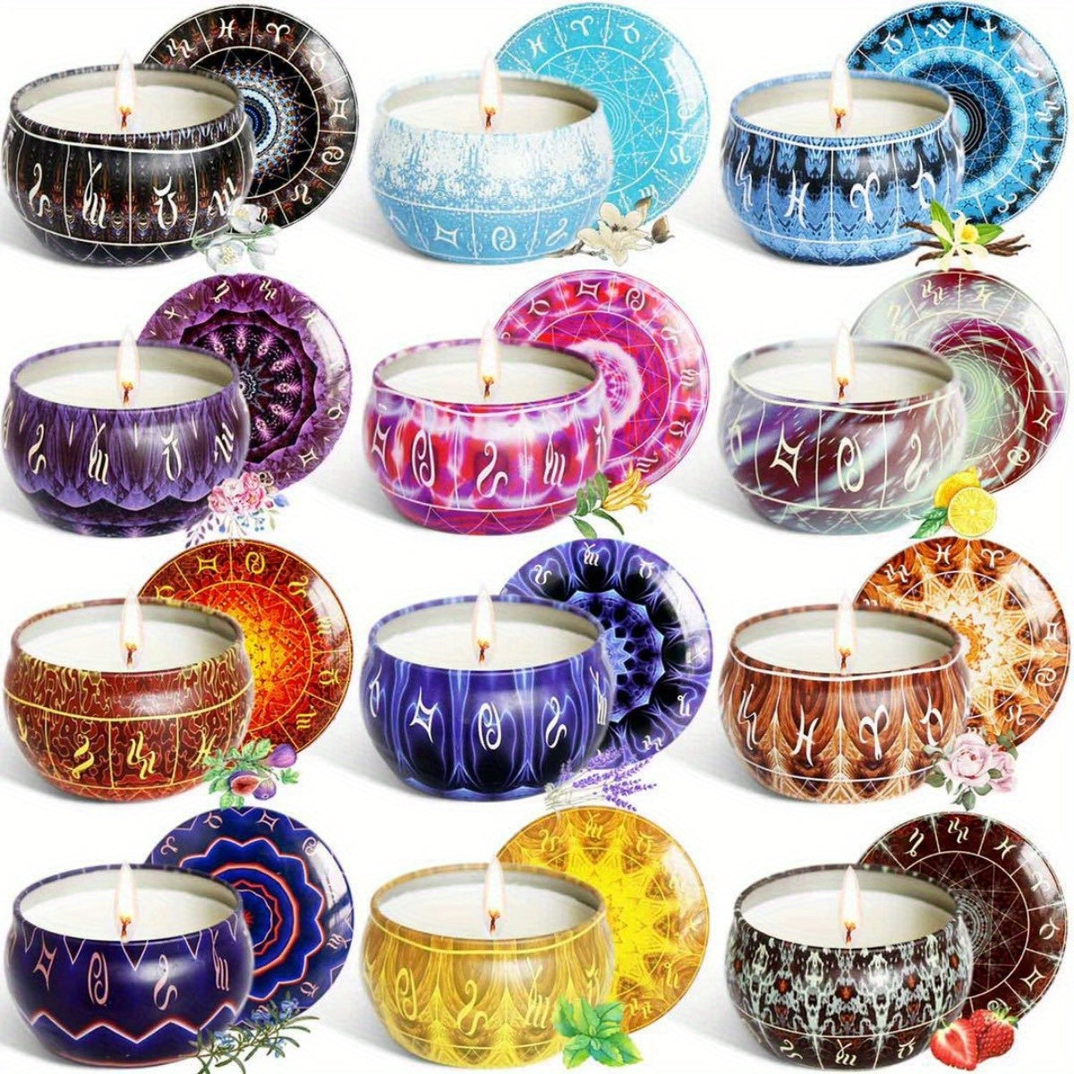 12pcs Aromatherapy Candle Gift Set Beeswax Scented Candles, Perfect Gift