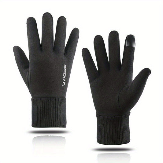Winter Plush Knitted Gloves Touchable Windproof Cycling Gloves