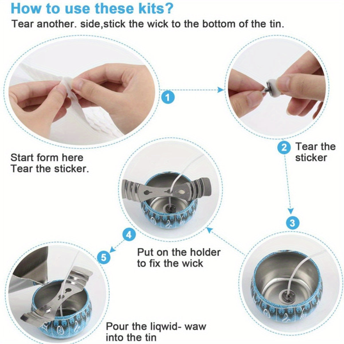 DIY Candle Making Kit with Pouring Pot, Wicks, Sticker, Holder - Perfect Gift