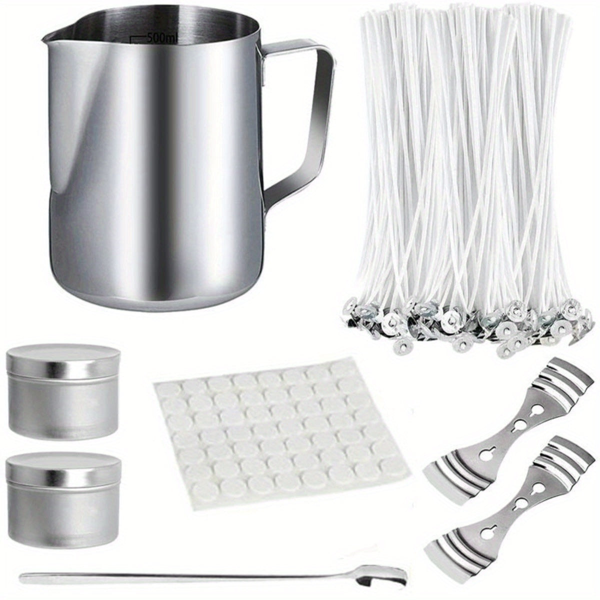 DIY Candle Making Kit with Pouring Pot, Wicks, Sticker, Holder - Perfect Gift