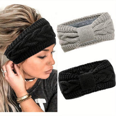 Women's Winter Plush Earmuffs Headband Soft Stretch Polyester Warm Hair Wrap