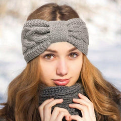 Women's Winter Plush Earmuffs Headband Soft Stretch Polyester Warm Hair Wrap