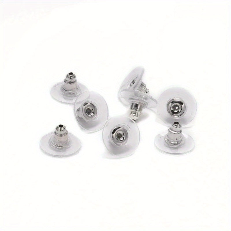 50 Soft Silicone Earring Back Stoppers Safety Pin Backs DIY Findings