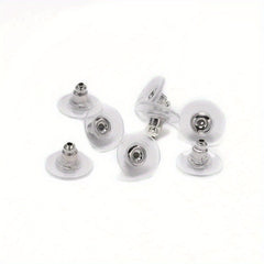50 Soft Silicone Earring Back Stoppers Safety Pin Backs DIY Findings