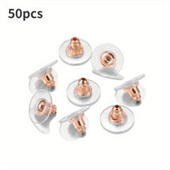 50 Soft Silicone Earring Back Stoppers Safety Pin Backs DIY Findings