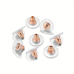 50 Soft Silicone Earring Back Stoppers Safety Pin Backs DIY Findings