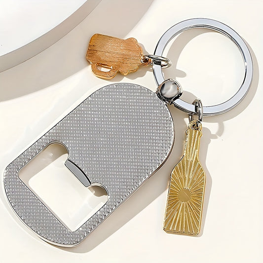 Creative Beer Bottle Opener Key Chain Metal Keychain Small Gift