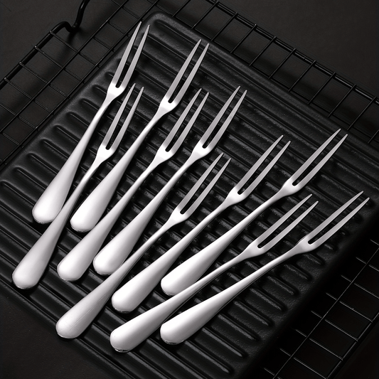 15pcs Stainless Steel Fruit Forks Cake Salad Forks Silvery