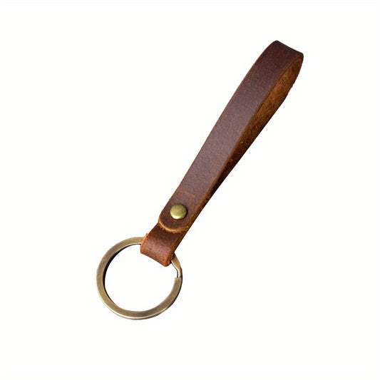 Brown Vintage Style Faux Leather Keychain Gift