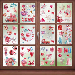Love Rose Lock Window Clings Decorations DIY Window Stickers