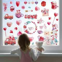 Love Rose Lock Window Clings Decorations DIY Window Stickers