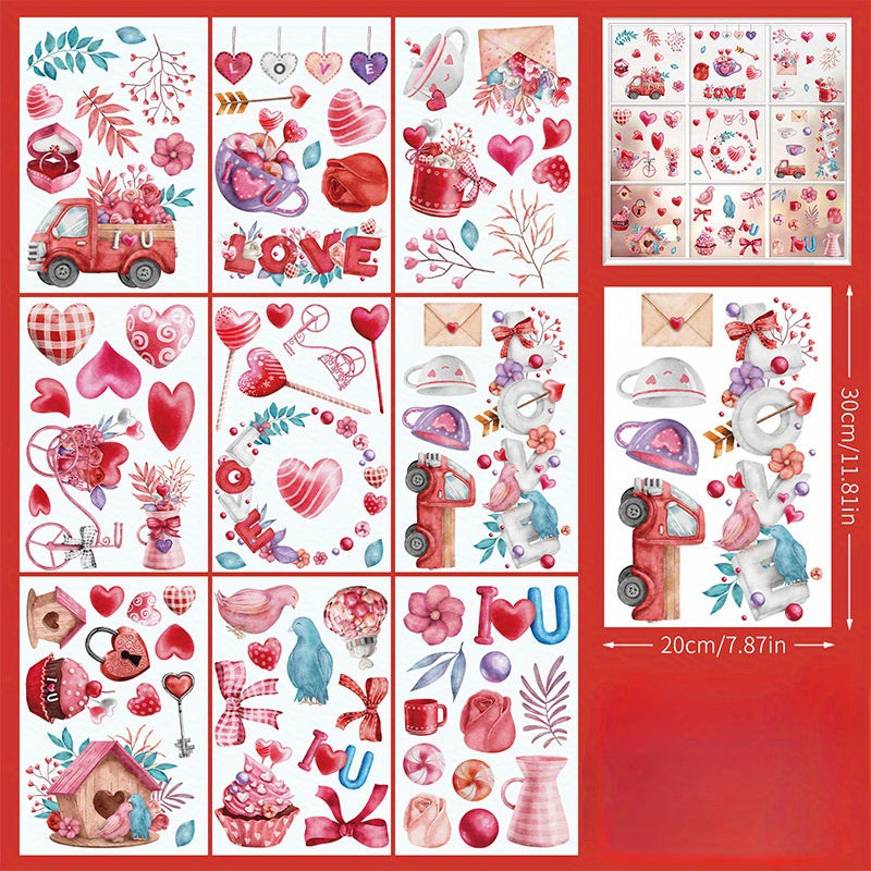 Love Rose Lock Window Clings Decorations DIY Window Stickers