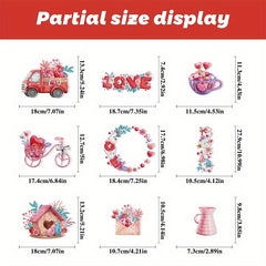 Love Rose Lock Window Clings Decorations DIY Window Stickers