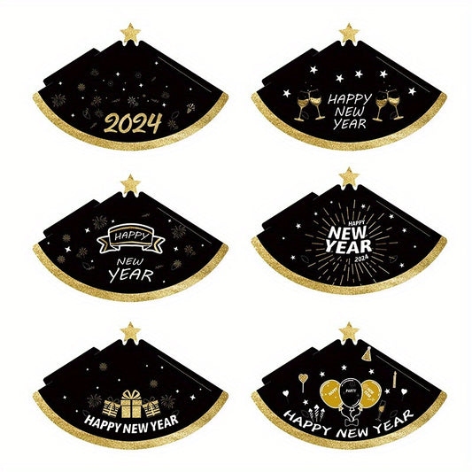 6pcs 3D Paper Cap Year Party Photo Props & Decoration