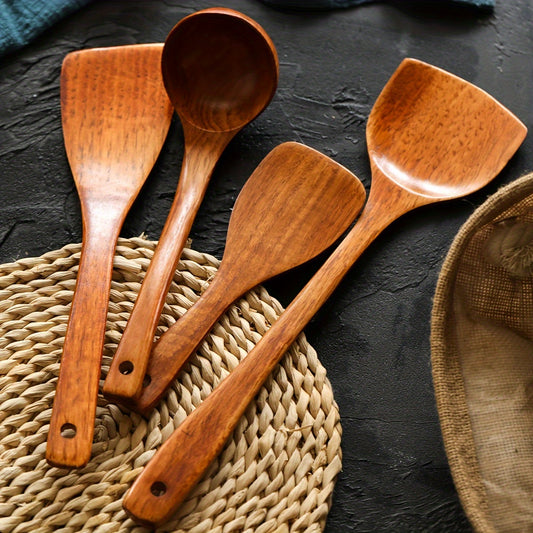 Heat Resistant Wooden Cookware For Cooking And Serving Kitchen Spatula