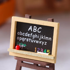 Dollhouse Painting Stand & Blackboard Scene Decor Ornaments