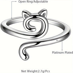 Adjustable Crochet Thread Ring Kitten Ring Knitting Tool
