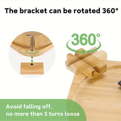 Bamboo Sofa Tray Table with Phone Holder