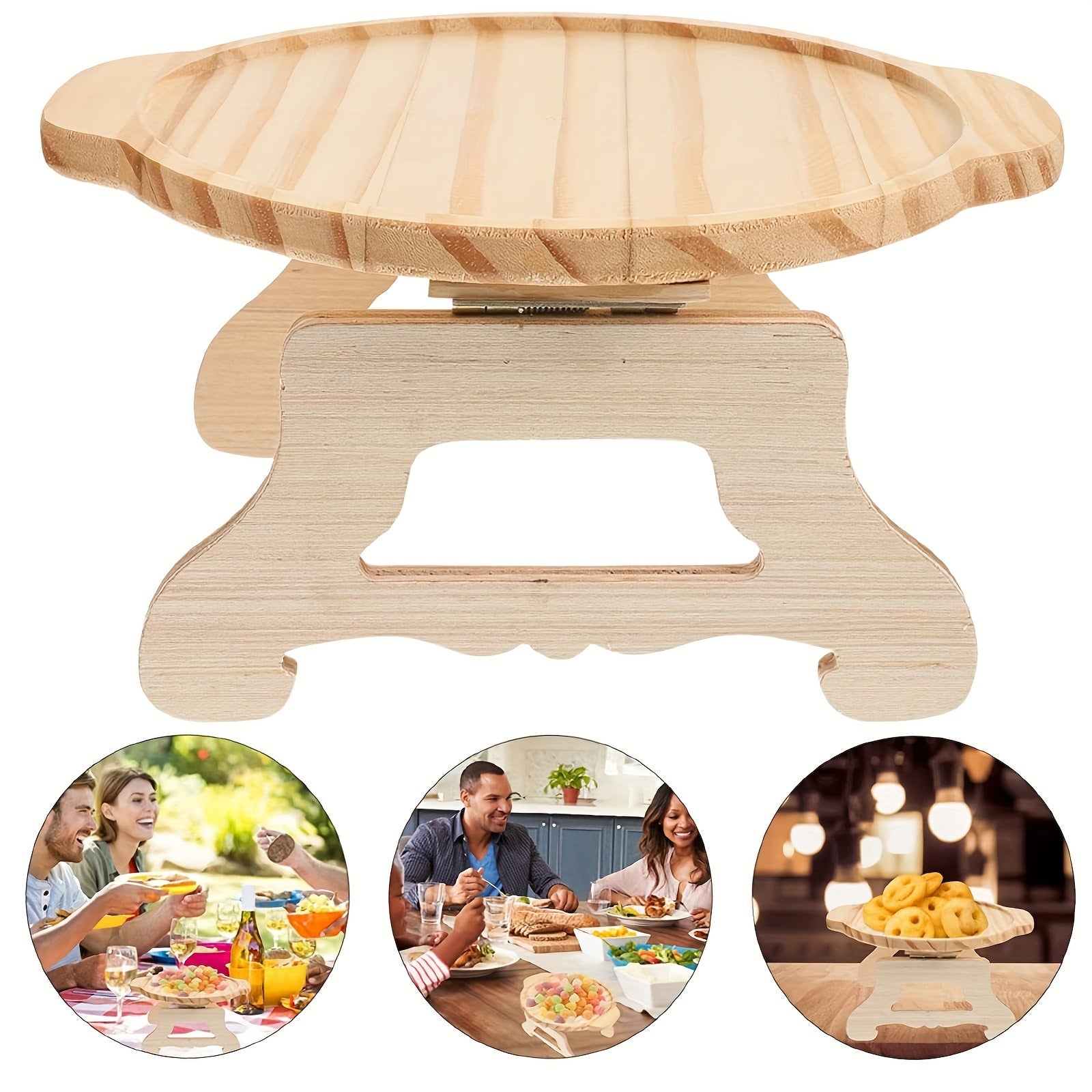 Bamboo Sofa Tray Table with Phone Holder