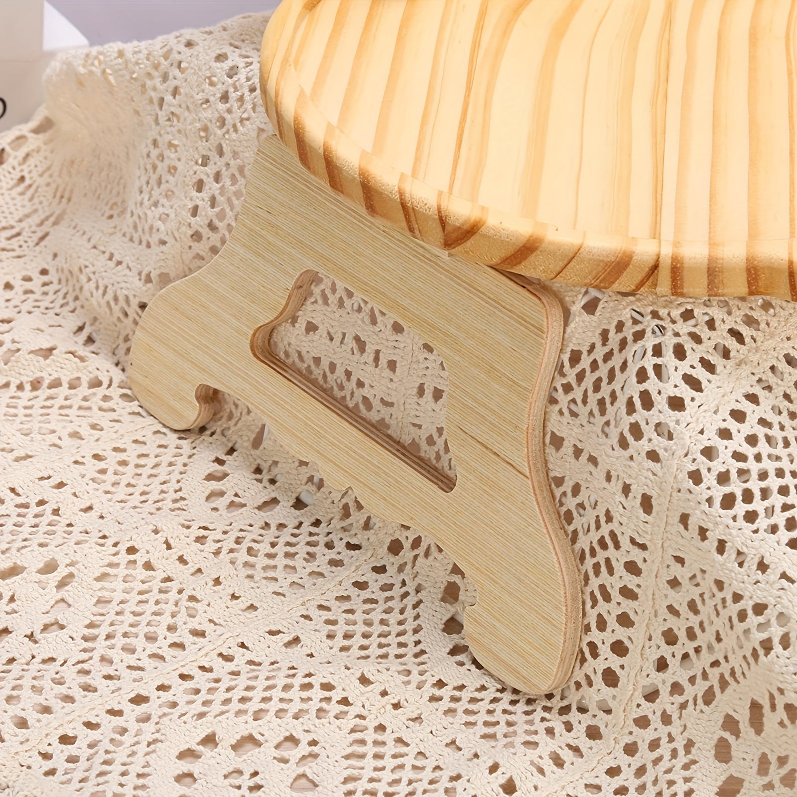 Bamboo Sofa Tray Table with Phone Holder