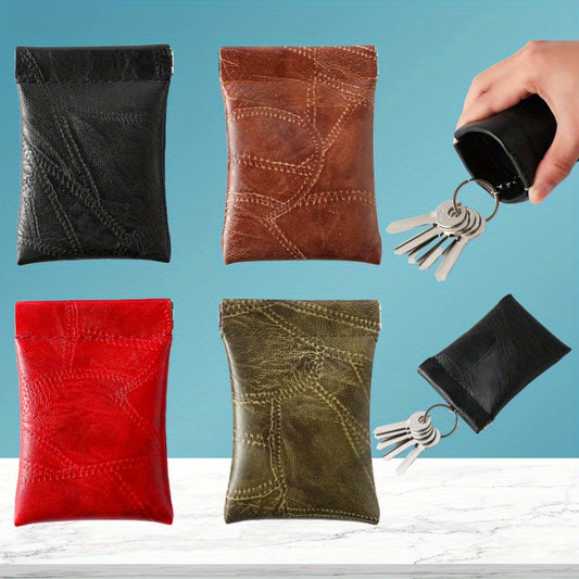 Leather Key Holder Wallet Keyring Coin Purse For Women Men