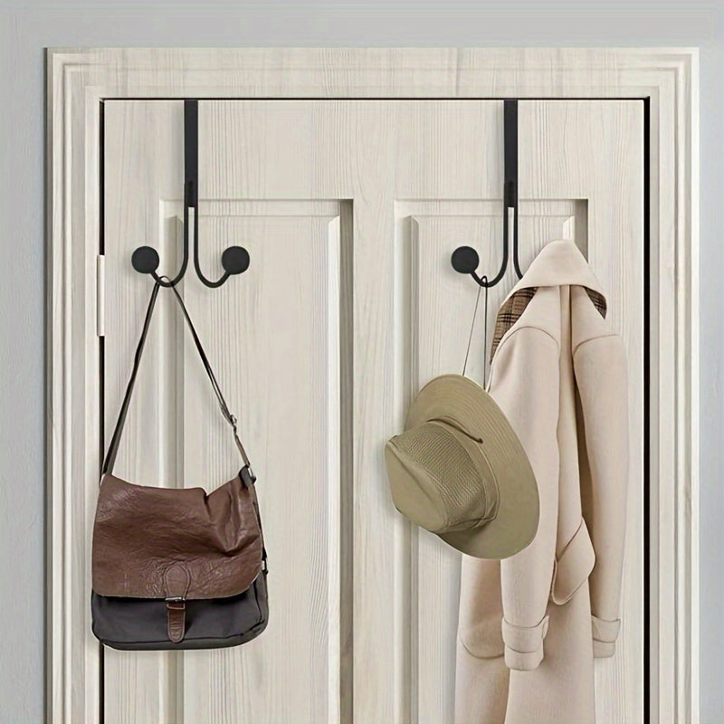 1pc Iron Door Hook Nail Wardrobe Door Hook Coat Double Hook