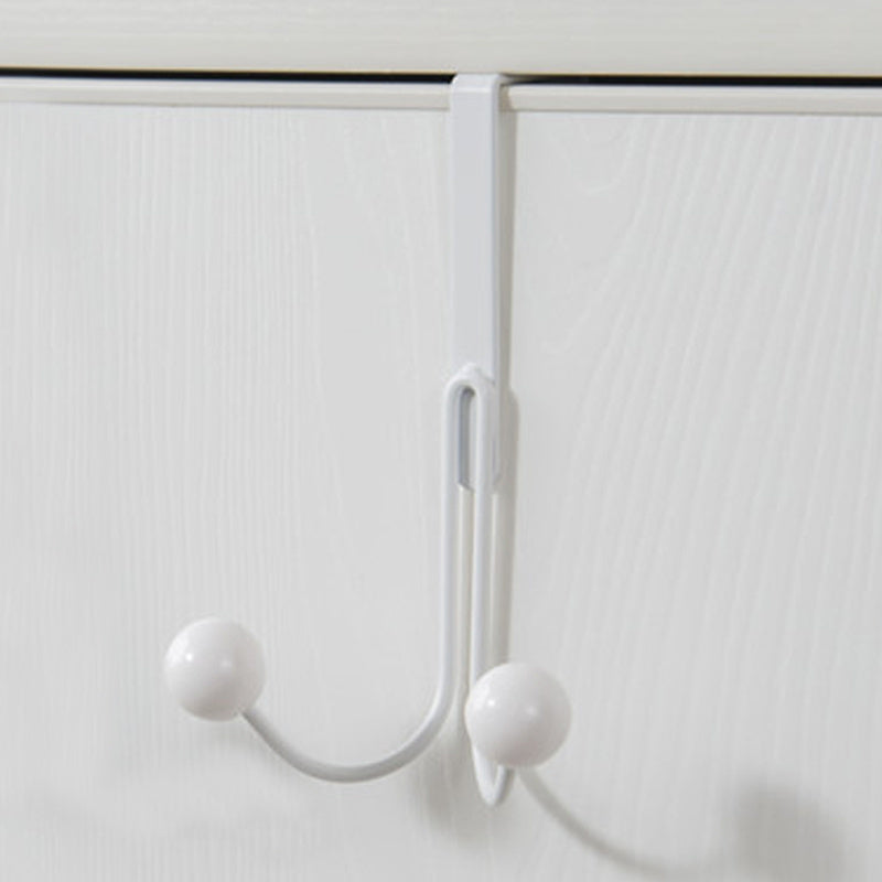 1pc Iron Door Hook Nail Wardrobe Door Hook Coat Double Hook