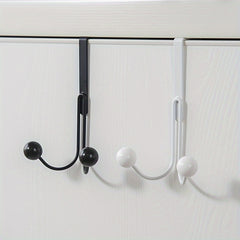 1pc Iron Door Hook Nail Wardrobe Door Hook Coat Double Hook