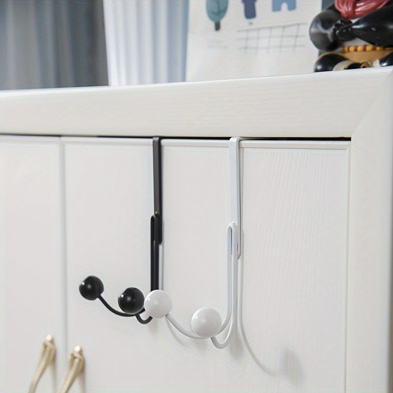 1pc Iron Door Hook Nail Wardrobe Door Hook Coat Double Hook