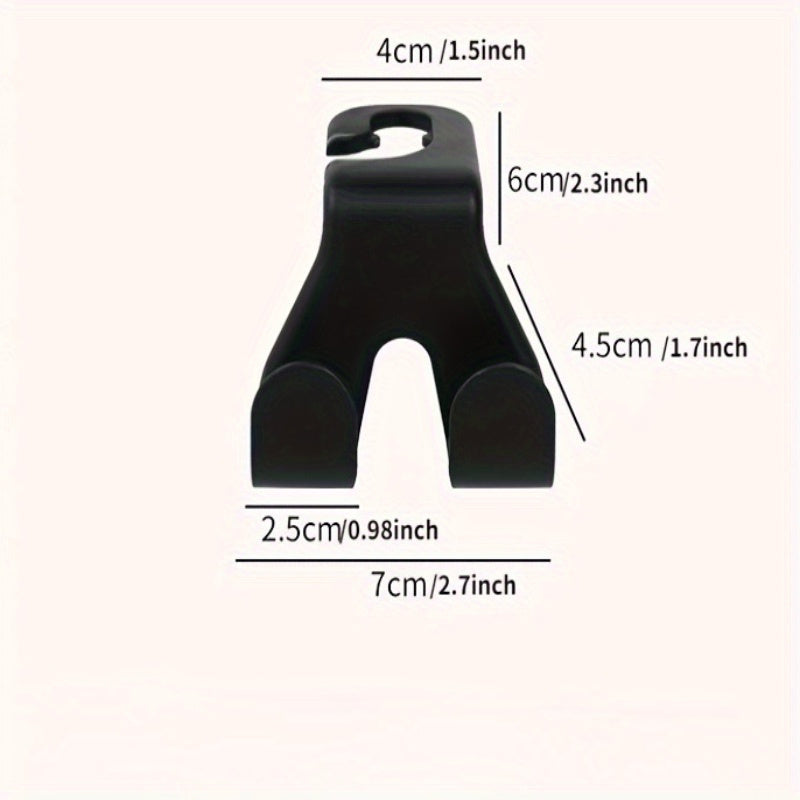 2pcs Plastic Car Seat Back Hook - Car Dual Hook Hanging Hook